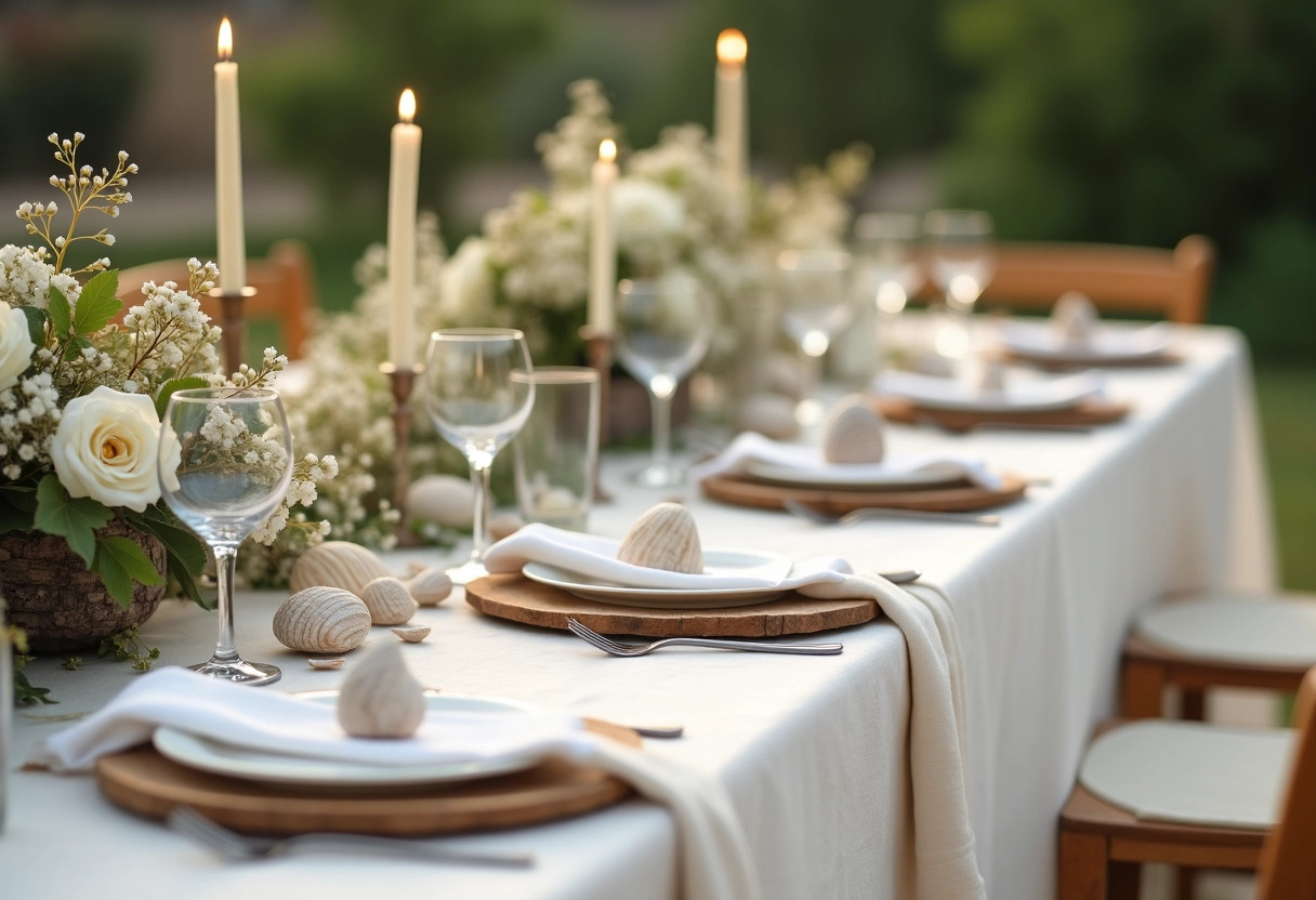 mariage parfait : associer le blanc ivoire aux matériaux naturels -  décoration mariage