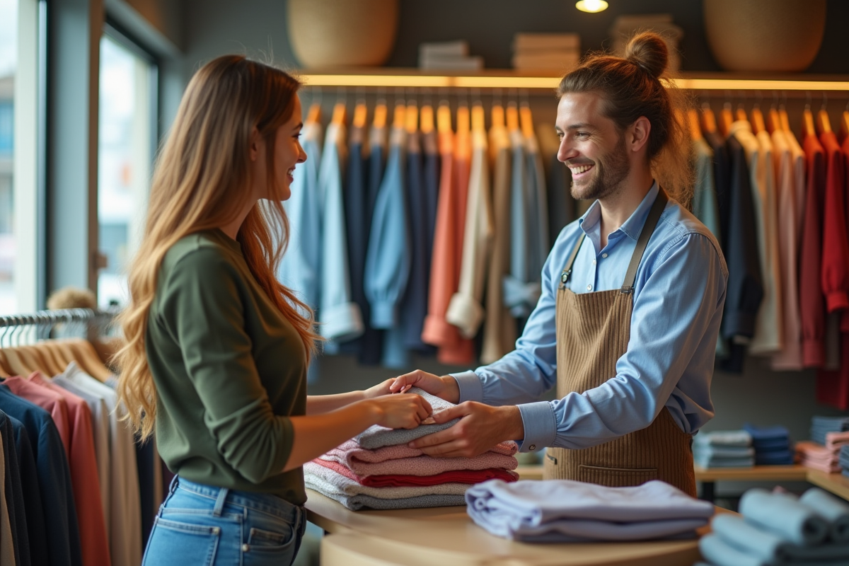 Boutique moderne avec vêtements d