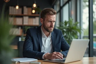 Jeune entrepreneur en blazer dans un bureau moderne
