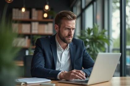 Jeune entrepreneur en blazer dans un bureau moderne