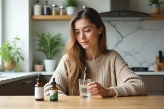 Différents types de produits CBD sur une table avec échantillons