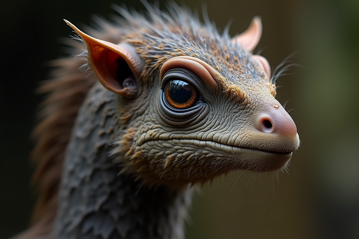 Portrait animal en gros plan montrant une adaptation évolutive